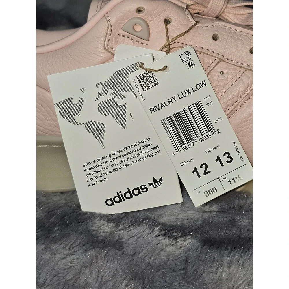 NWT Adidas Rivalry Lux Low Pink Leather Sneakers Men's‎ Size 12